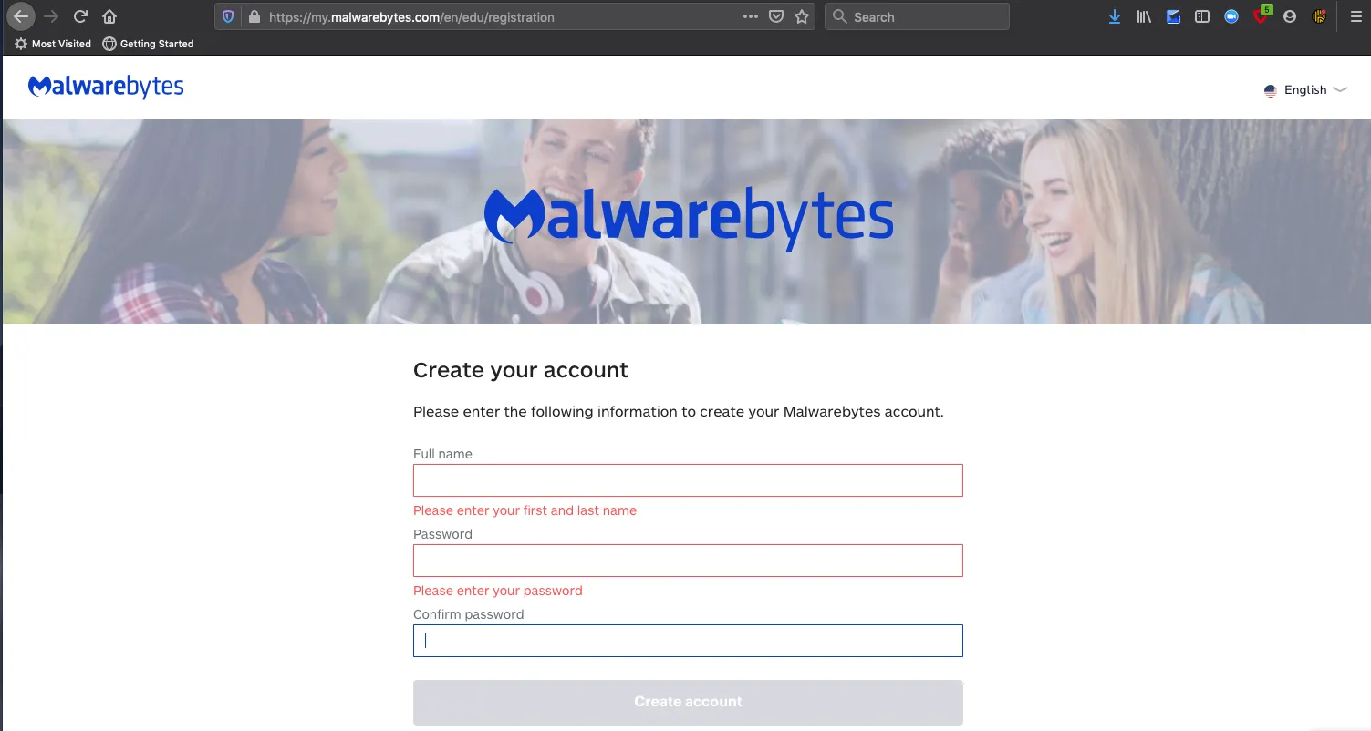 Malwarebytes Registration
